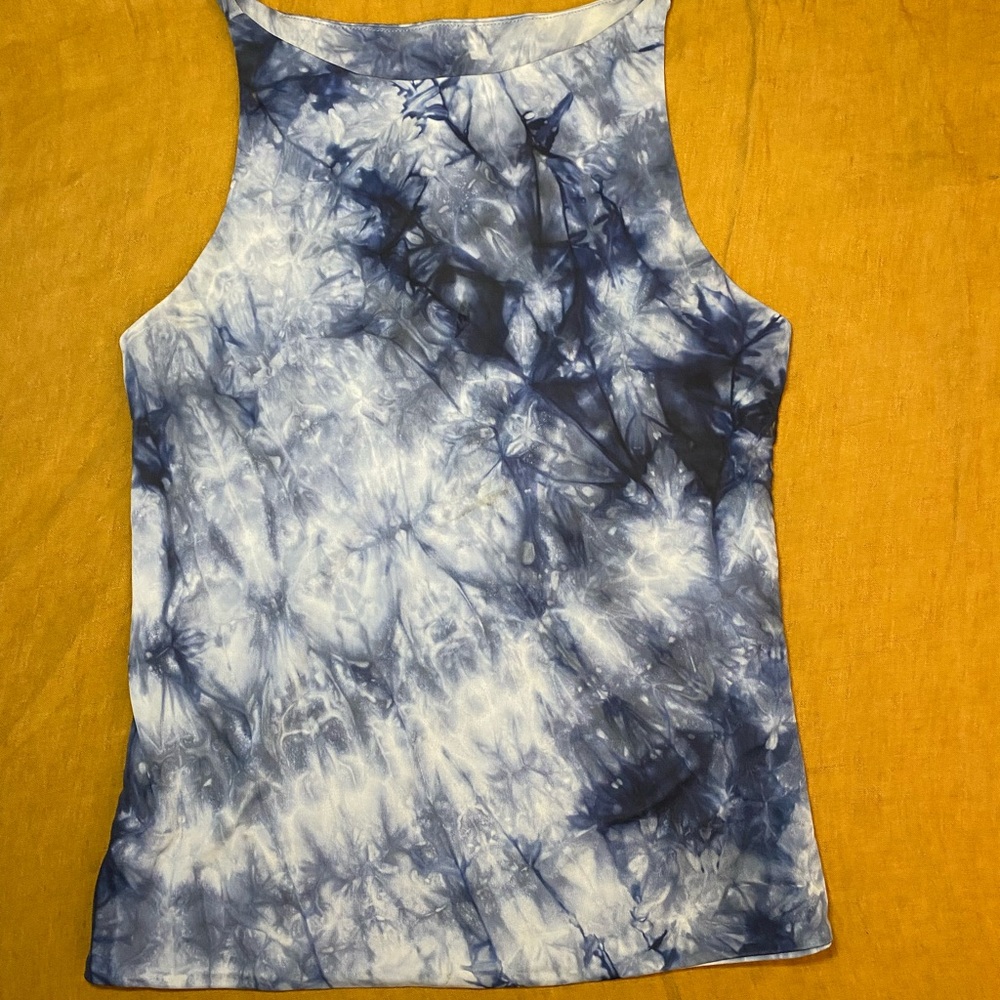 Vintage Y2K Blue Tie-Dye Sleeveless Top by m. officer